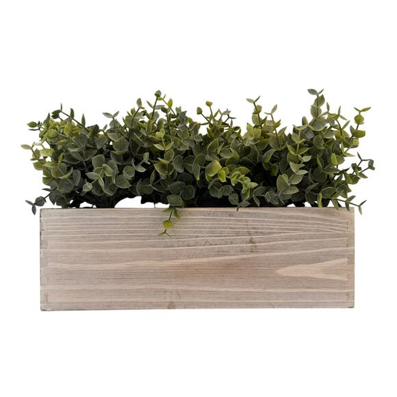 Winlyn Artificial Eucalyptus in Rectangular Wood Planter Box NEW - Picture 3 of 6